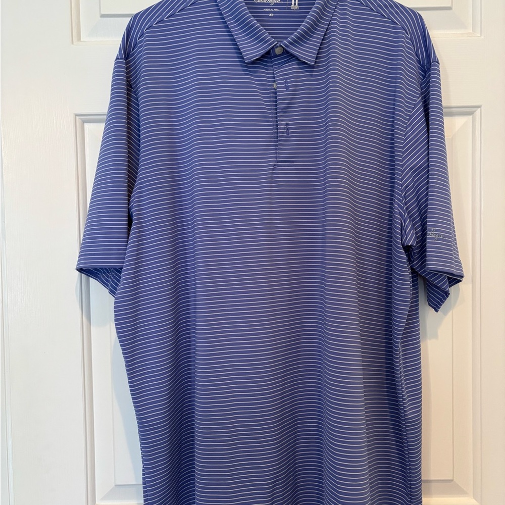 Walter Hagen Men's Polo Shirt - Blue and White Stripes
